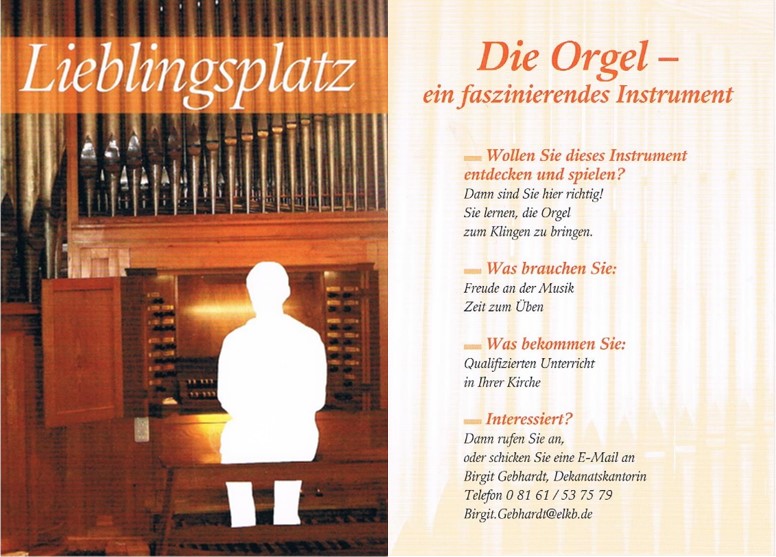 Orgelunterricht bei Dekanatskantorin Birgit Gebhardt