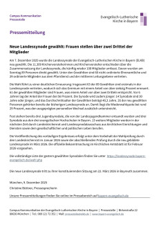 Neuwahl Landessynode 2025