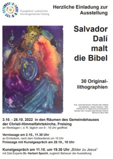 Plakat zur Dali Ausstellung im Oktober 2022 in Freising